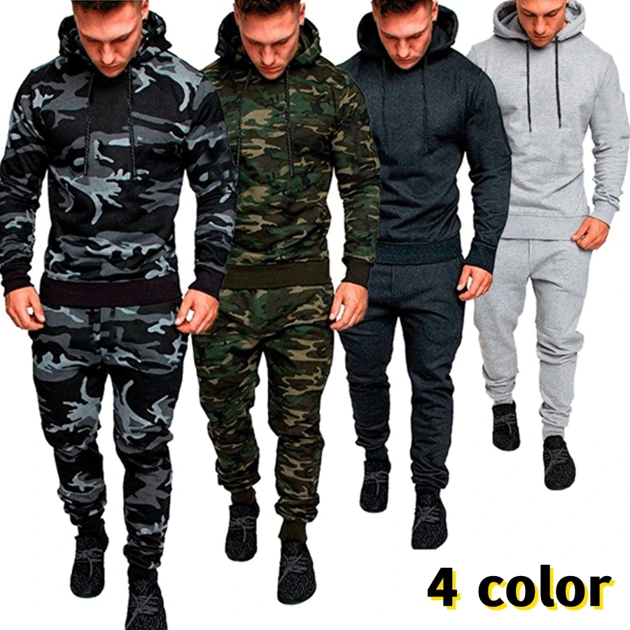 2023 Fashion Unisex Fashion Hoodie Camo Pants Set Sports Suit Pullover Sports Suit Jogging Suit autumn women s hoodie sports pants two piece sports suit slim fit sports suit full zipper striped hooded jogging sportswear