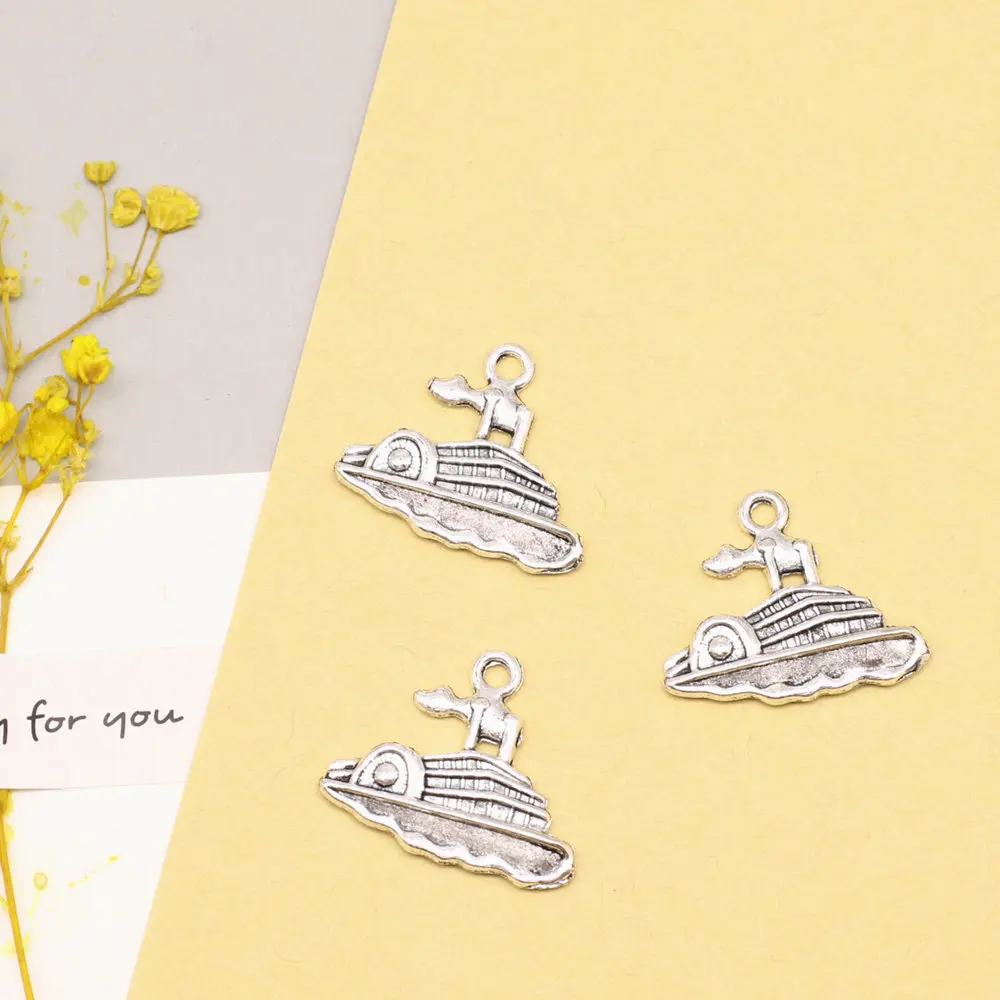 

10pcs 20x25mm Wheelbarrow Charms Pendant For Necklace Component Jewlery Trendy Antique Silver Color