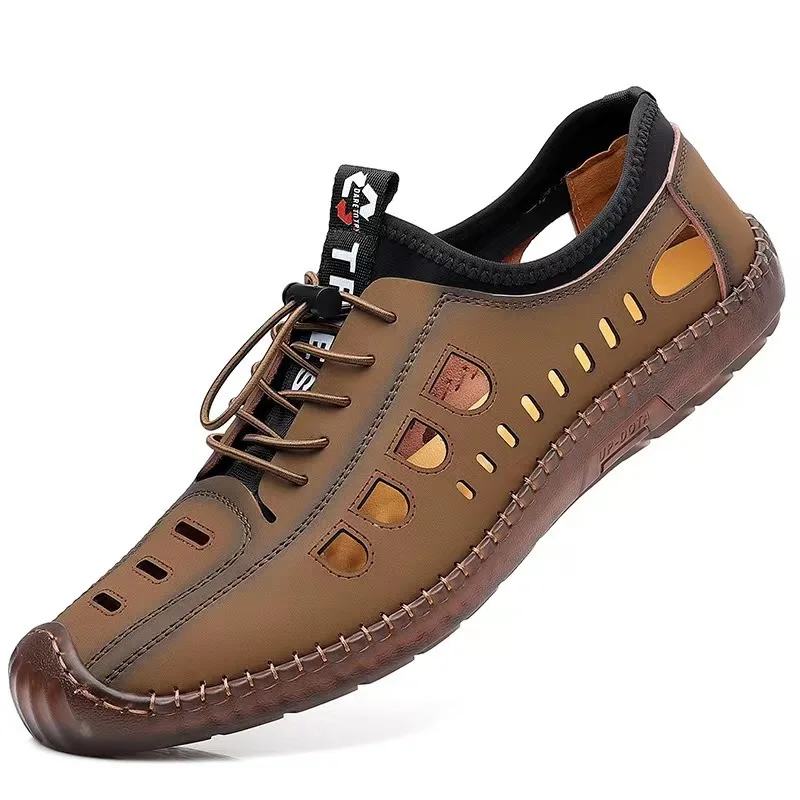 Casual Shoes Summer Men's Casual Sandals Fashion Hollow Out Breathable Flat Business Soft Bottom Sneakers