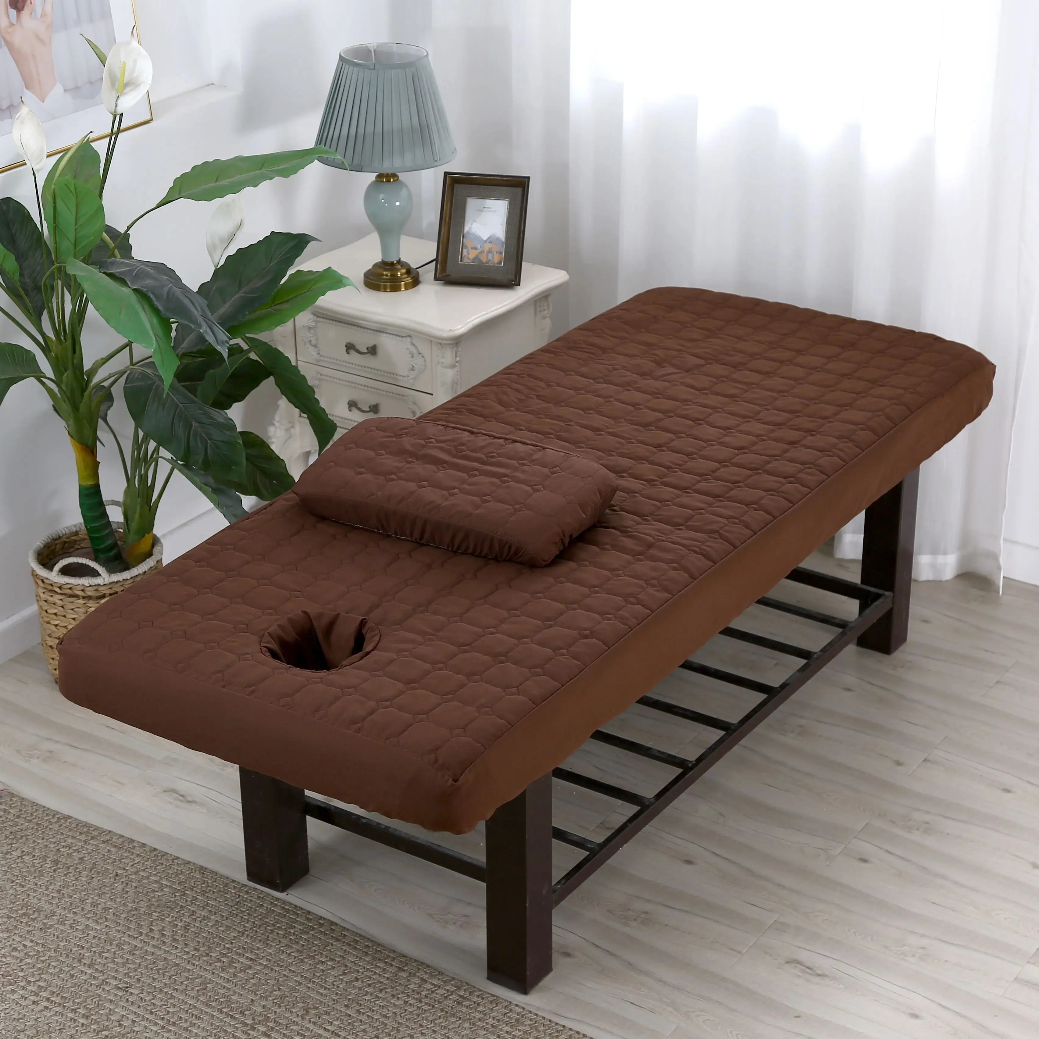 2pcs Fitted Sheet Beauty Salon Massage Table Fitted Bed Sheet Skin-Friendly Massage SPA Bed Cover Bedspread with Pillowcase 3