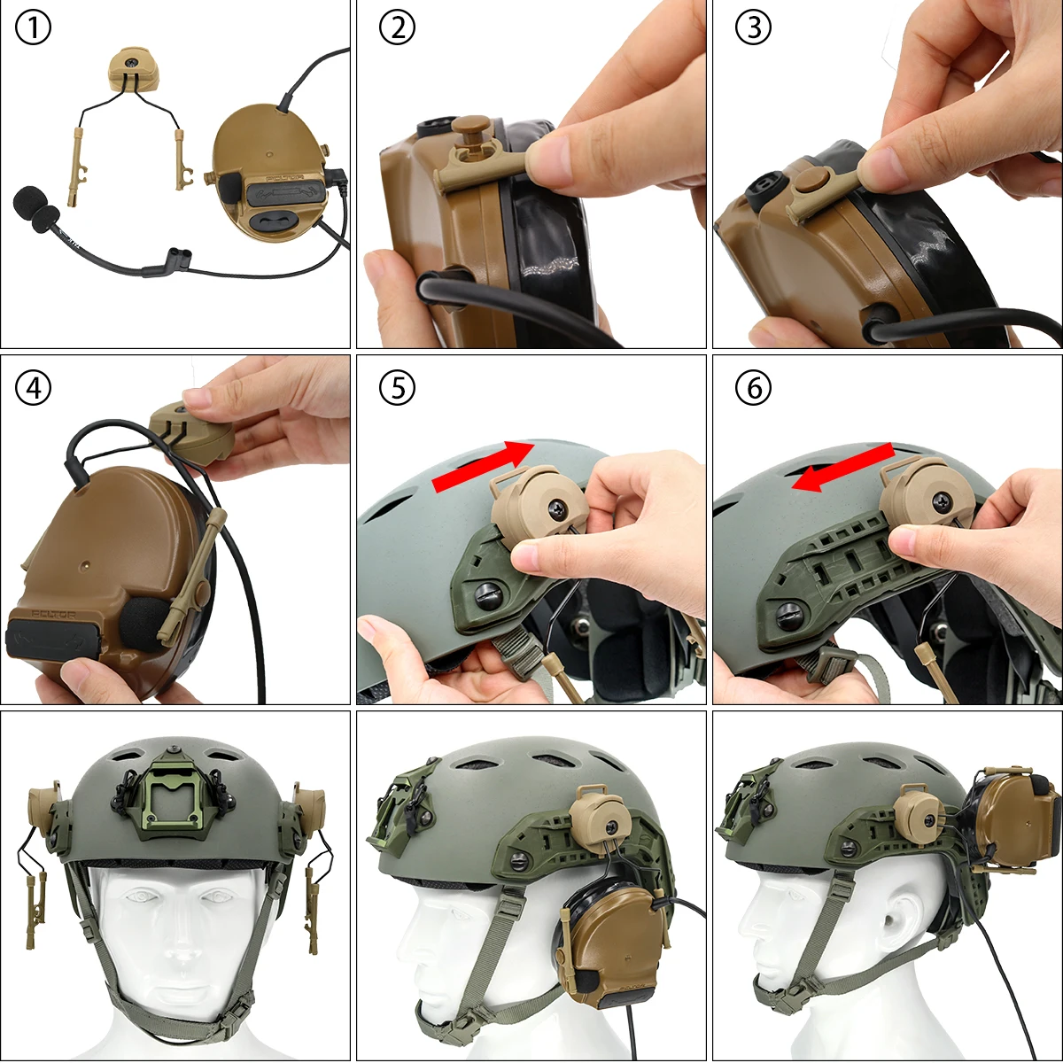 Military Tactics Headset COMTAC Helmet ARC OPS-CORE Helmet Adapter Headphone Bracket Fast Action Core Helmet Rail Adapter