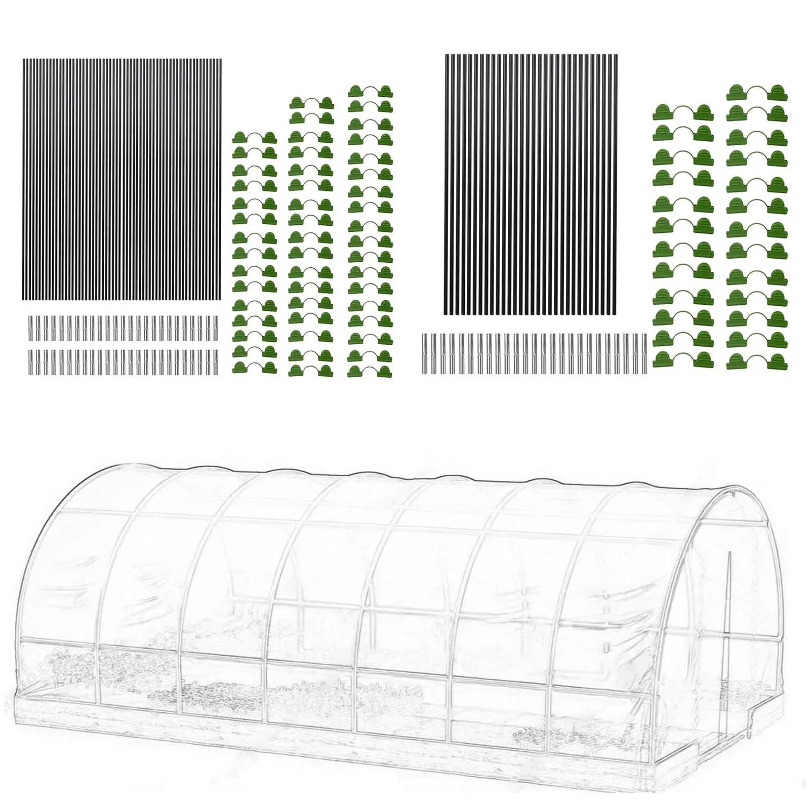 Garden Hoops for Raised Beds Greenhouse Film Clamps Garden Tunnel Hoops for Row