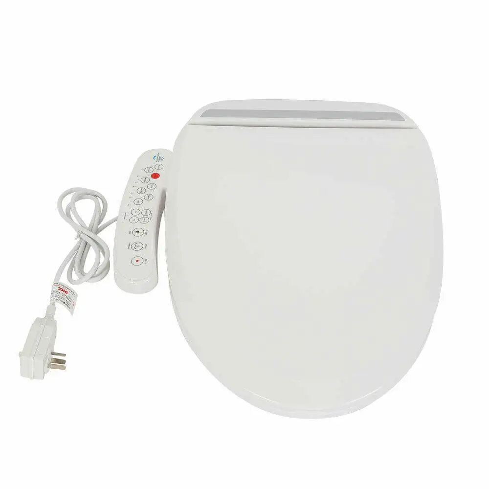Auto Flush Toilet Seat Bathroom Electric Bidet Cover W/ Heated Anti-Bacterial Seat Double Nozzles Self-Cleaning-Multifunctional