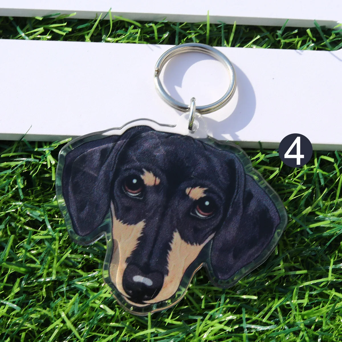2 Portachiavi Bassotto In Acrilico – Ciondolo Per Borsa A Forma Di Cane – Marrone 3,8x7,2 Cm – Regalo Per Amanti Dei Cani