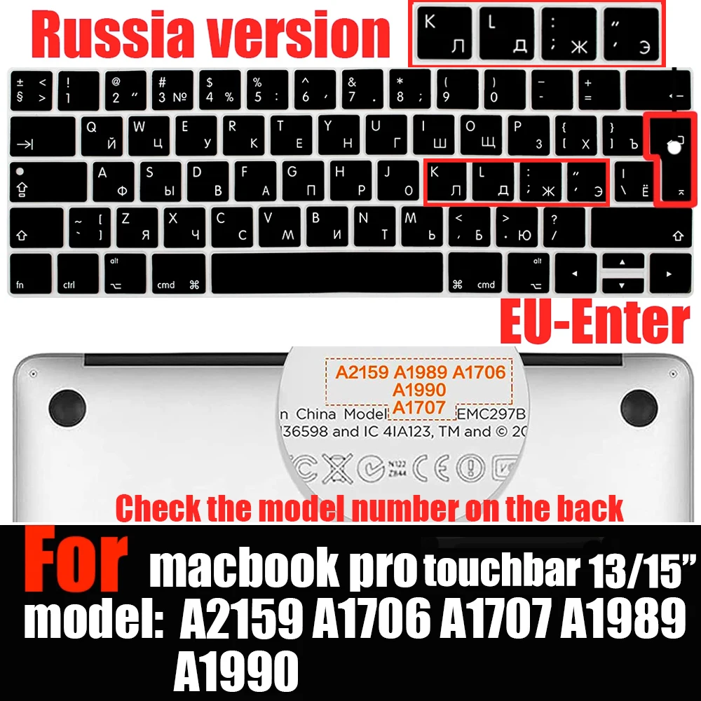 Premium Silicon Keyboard Cover for MacBook Pro Touch Bar - Soft & Durable Protection