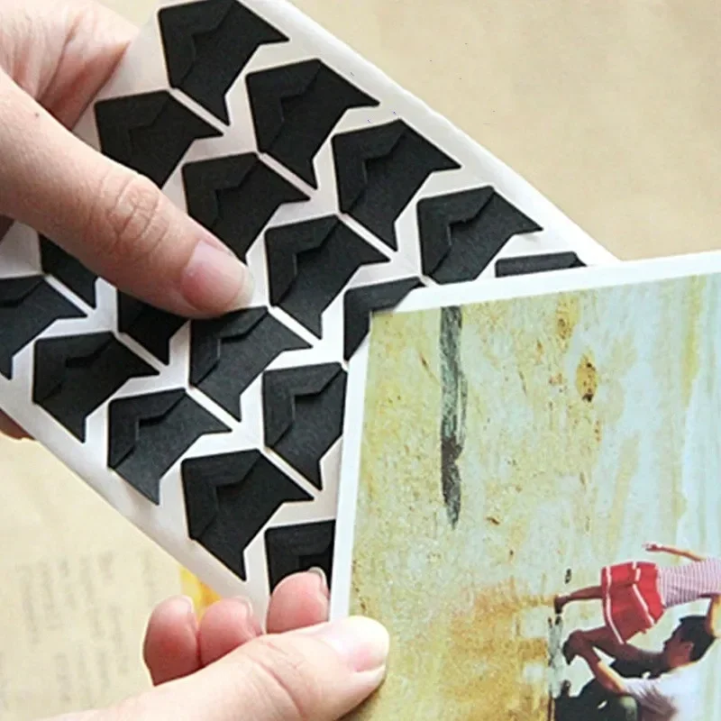 24Pcs/1 Sheet Self-adhesive Photo Frame Corner Sticker Craft Scrapbook Album Picture Corners Suitable Kids Education Supplies