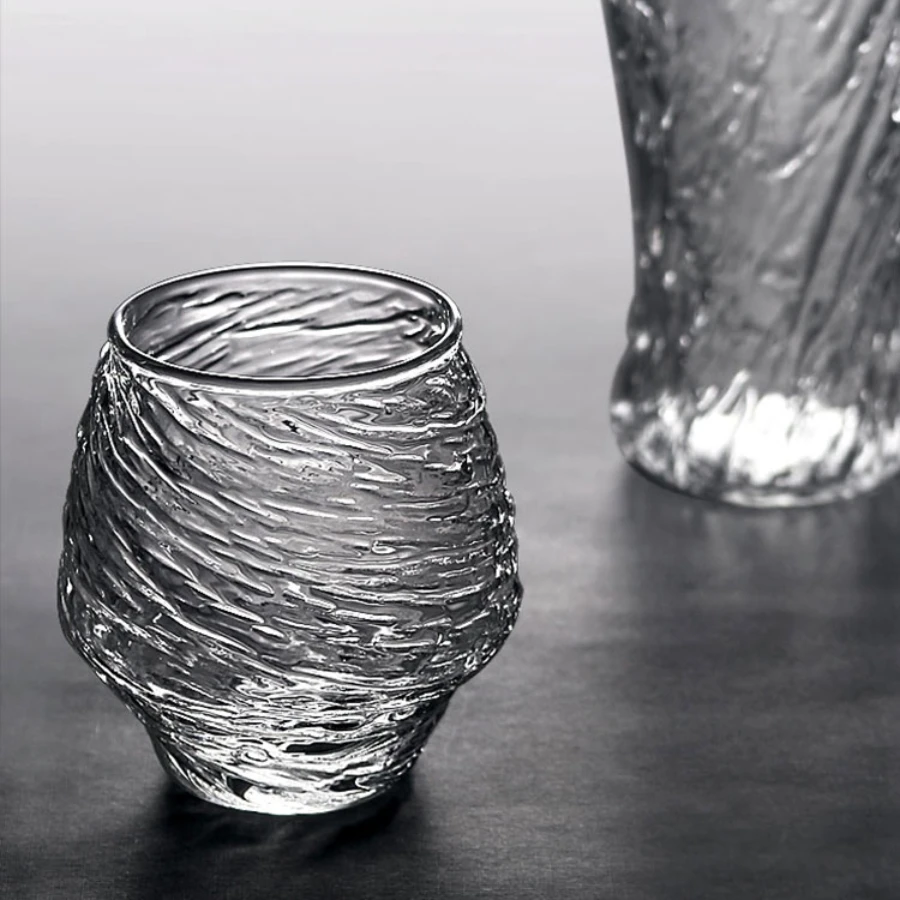

Criatividade artesanal óculos simples transparente japonês barware suco copos de chá bebendo copos de vinho drinkware ek50gc