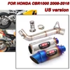 60.5MM Exhaust Pipe Motorcycle Escape Muffler Mid Link Pipe Slip On With DB Killer Steel FOR HONDA CBR1000 2008-2016 US Version