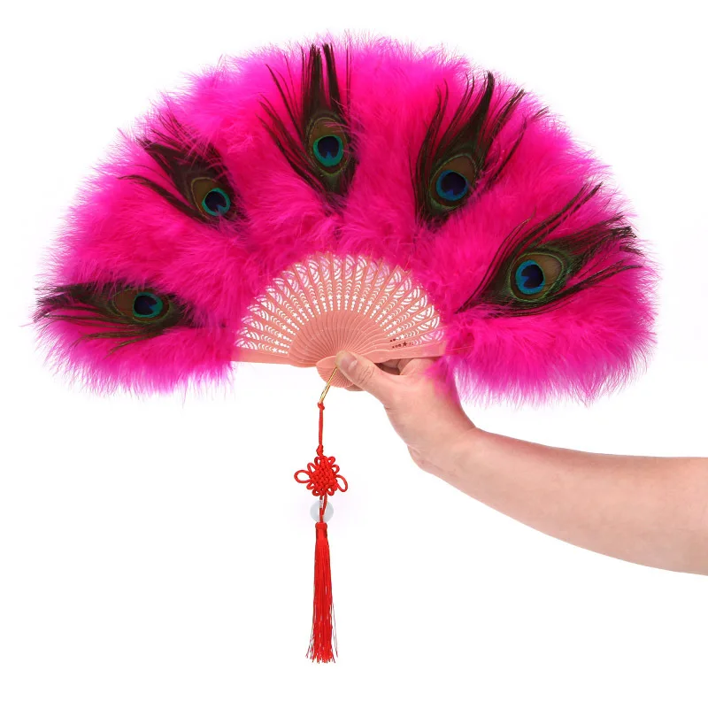 Peacock Feather Folding Hand Fan, Classical, Vintage, 20s, Costume, Dancing Show, Tea Party, Wedding Decoration