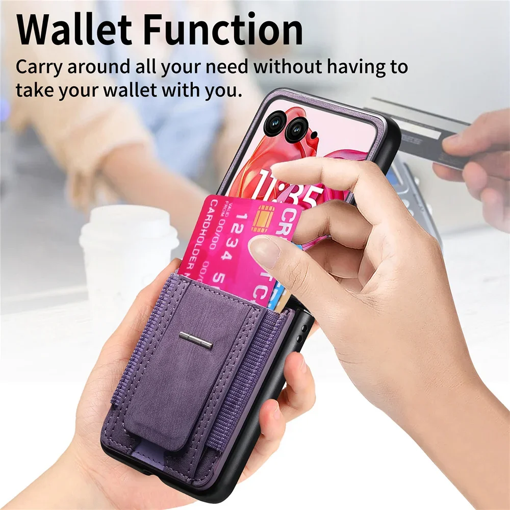 Retro Leather Wallet Phone Case with Card Holder and Protective Cover