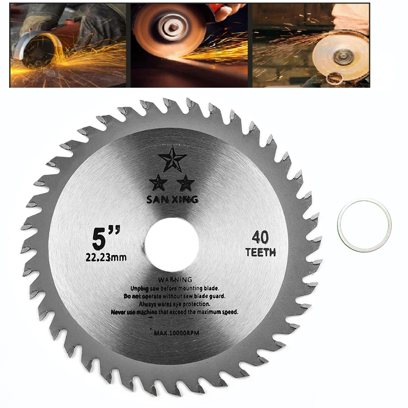 

5inch 125mm Cutting Disc Mini Circular Saw Blade For Wood Plastic Metal Rotating Cutting Tools 40 Teeth