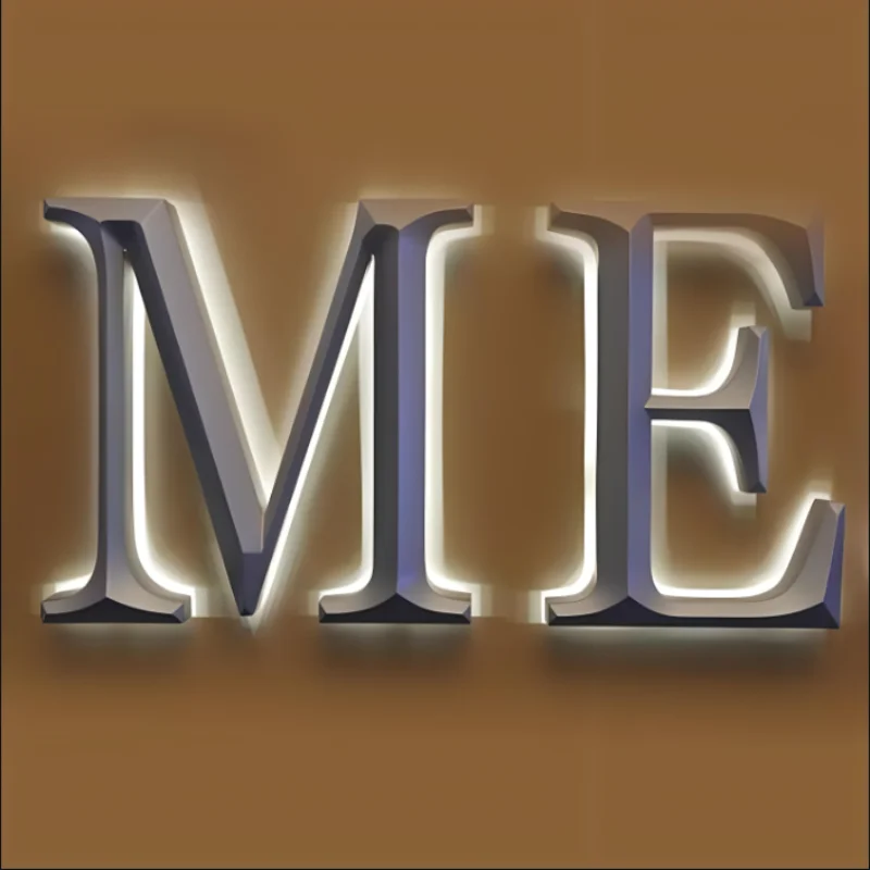 Insegne Per Negozi Di Lettere A Led In Acciaio Inossidabile Retroilluminate 3D Per Esterni Personalizzate, Insegne Aziendali Per Negozi Retroilluminat