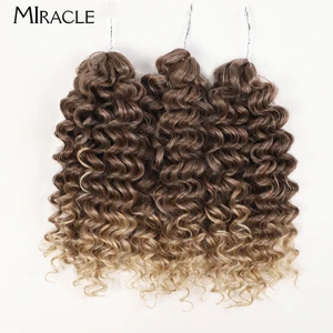 MIRACLE 12 Inch Curly Hair Extensions Synthetic Twist Crochet Hair Bundles Deep Wave Braiding Hair Crochet Braids Hair