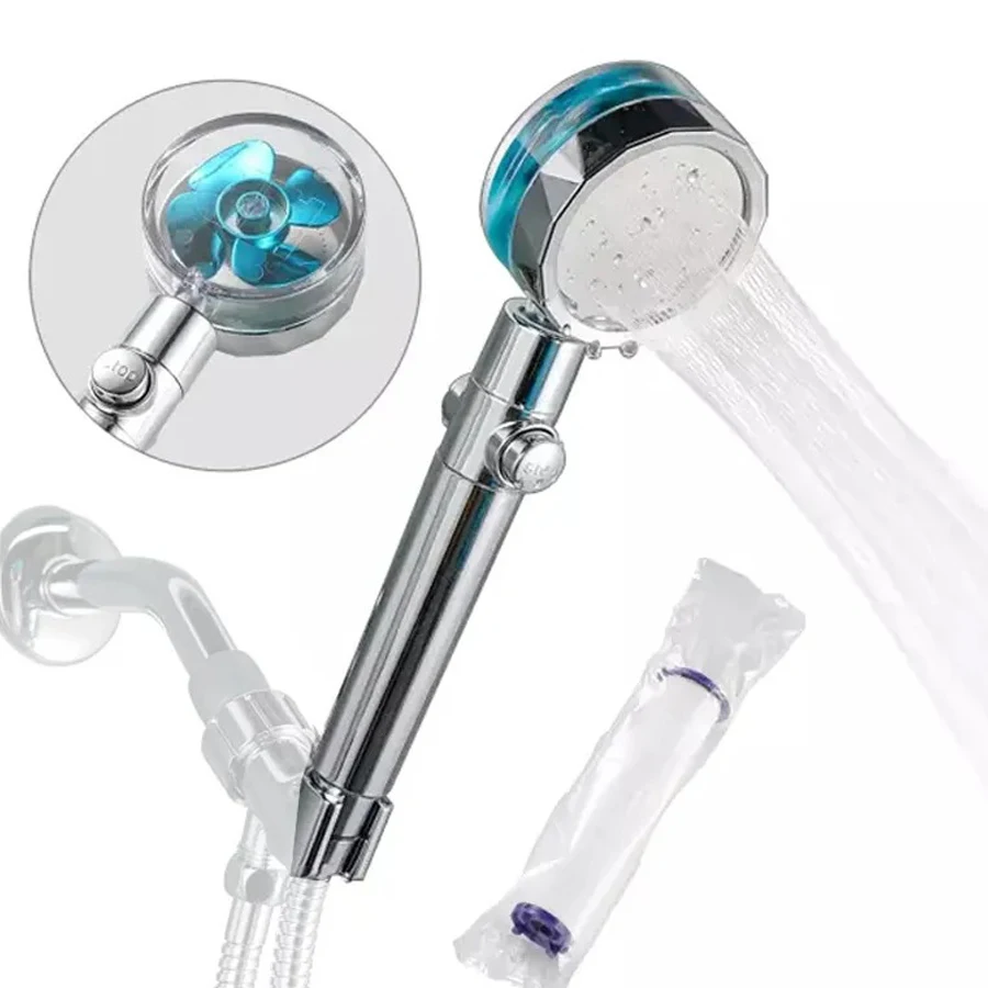 HighPressureShowerHeadwithFilterWaterSaving360DegreesRotated