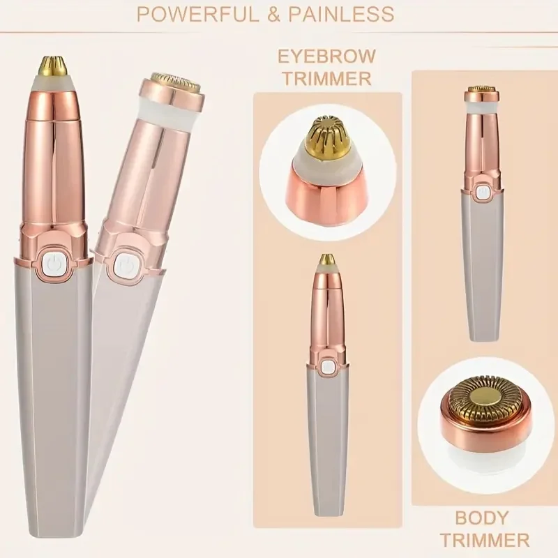 ماكينة حلاقة الوجه وتشذيب الحواجب 2 في 1، قابلة لإ...