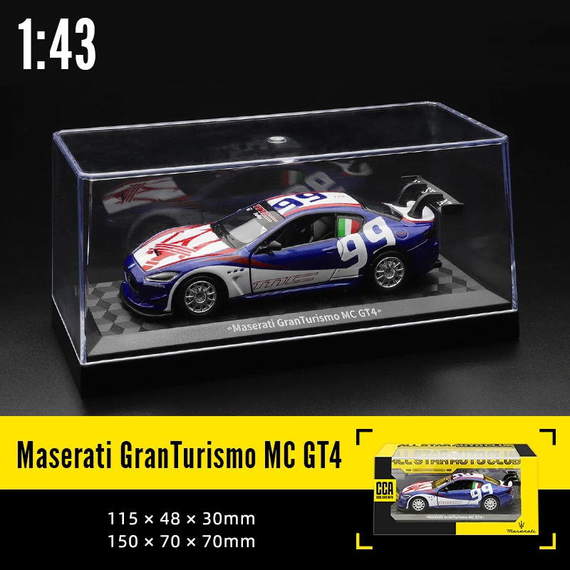 CCA MSZ 1:43  Maserati MC GT4 Alloy Car Model with Acrylic Display Box Children's Toys Die Casting Boy Series Gift bentley gt3 sjm painted alloy car model acrylic boxed imitation racing ornament collection children s birthday gift