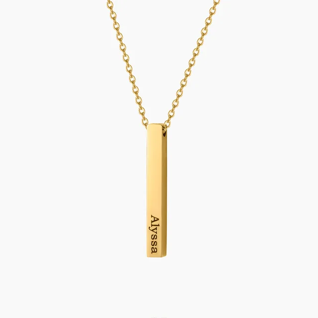 Personalized Necklace Vertical Bar 