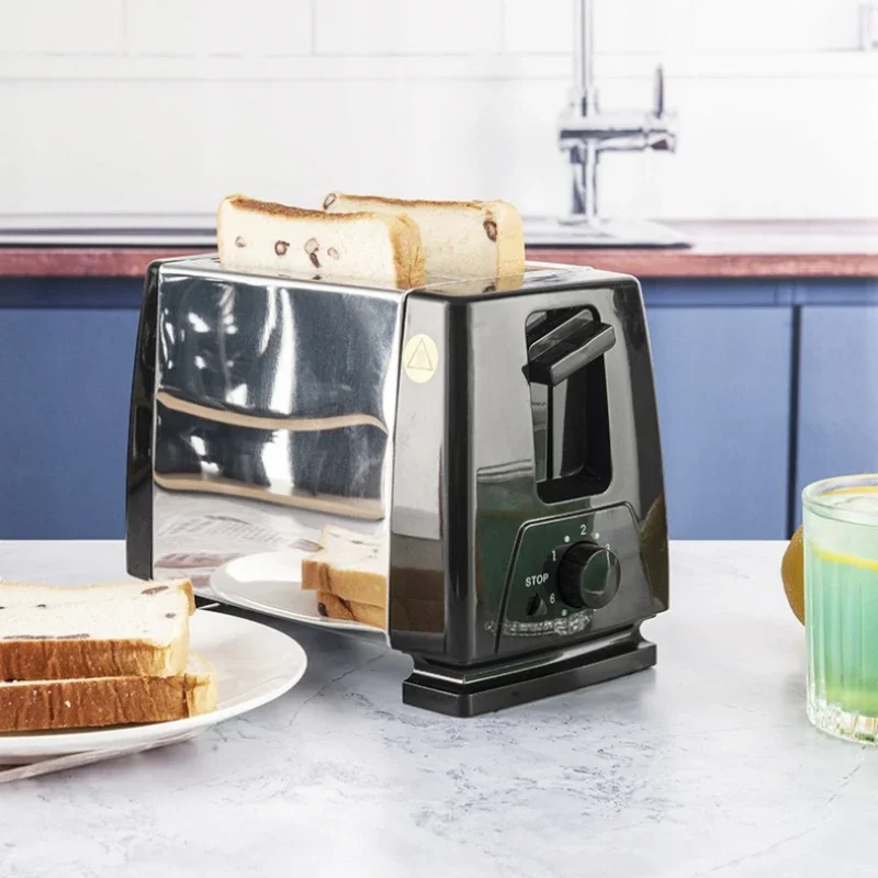 Electric Toaster Machine Mini 2 Slice Slot Stainless Steel Restaurant Appliance Sandwich Burger Bun Bread Breakfast Toaster
