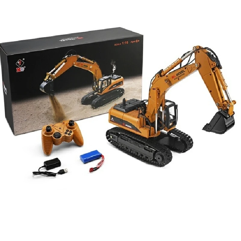 WL 16800 RC Excavator 1:16 Electric RC Engineering Vehicle Soil Scraping Simulation Structure Lighting Sound RC Model 5