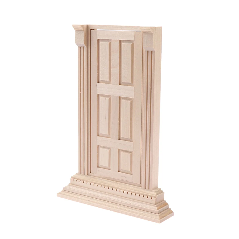 1Pcs 1:12 Dollhouse Miniature Door Flat Top Door Unpainted DIY Model Furniture Decor Toy Doll House Accessories