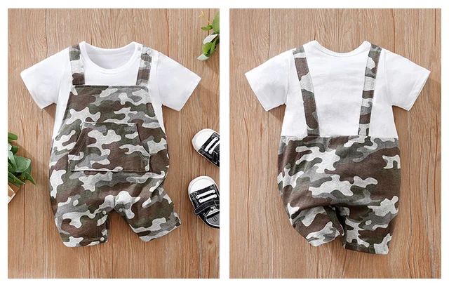 Mameluco Ropa Bebe Militar Ropa Para Bebé Recién Nacido, Mono Con
