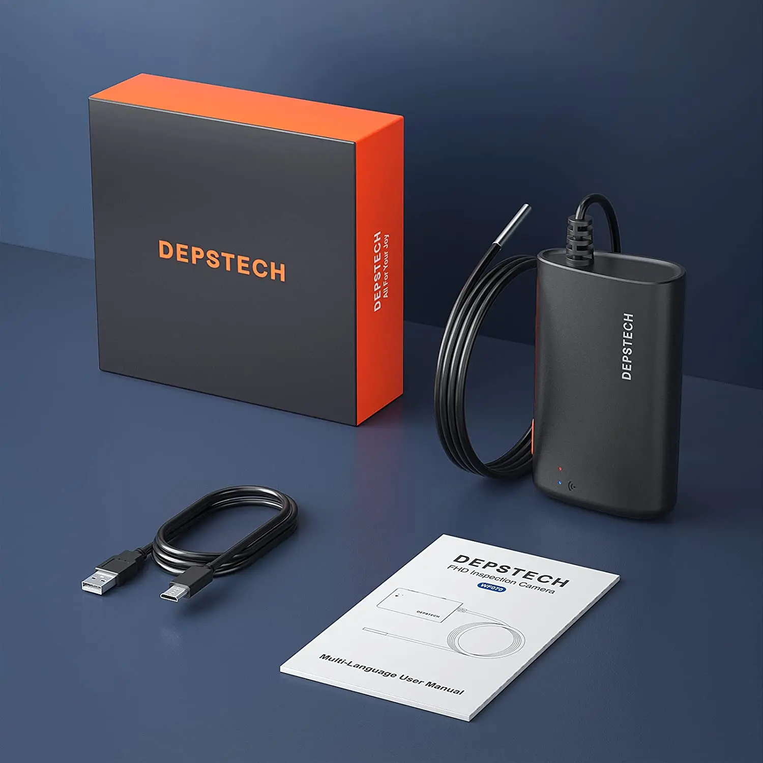 DEPSTECH - Cámara endoscópica USB, 720P IP67 impermeable, cámara de  inspección de serpiente de 0.217 in, cámara de alcance tipo C con cable