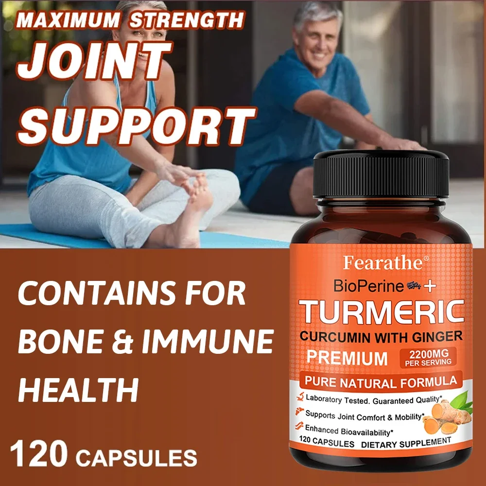 Turmeric Curcumin Ginger & Black Pepper - Maximum Absorption, Natural Joint Support Supplement - Immune Support, Antioxidant