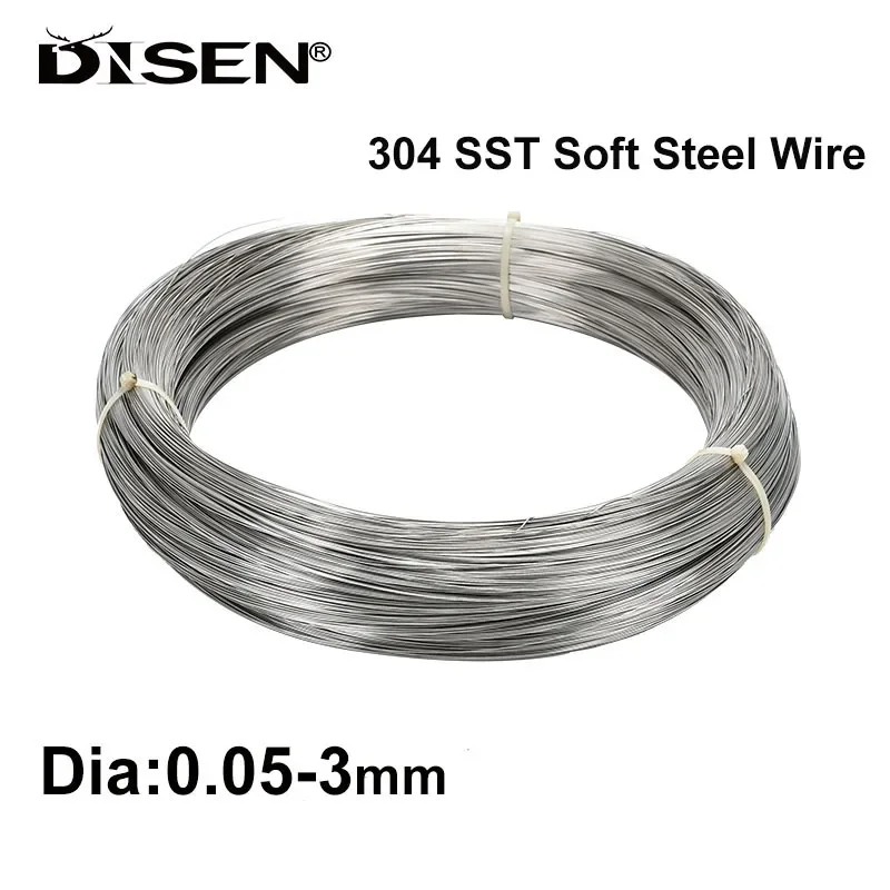 304 Stainless Steel Wire 2/5/10 Meters Single Strand Lashing Cord Line Dia0.05-3mm