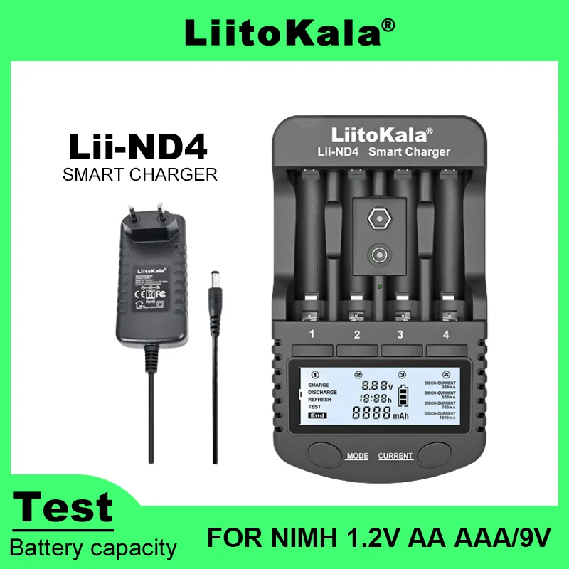 

Аккумуляторная батарея LiitoKala Lii-ND4 NiMH/Cd, 1,2 в, AA AAA, с ЖК-дисплеем