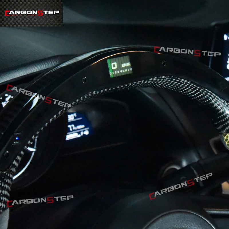 스웨이드 가죽 탄소 섬유 LED 스티어링 휠, 마쓰다 3 6 RX8 RX7 Axela MX5 RX4 CX5 CX3 BT50, 스포츠 레이싱 카 단조 가열