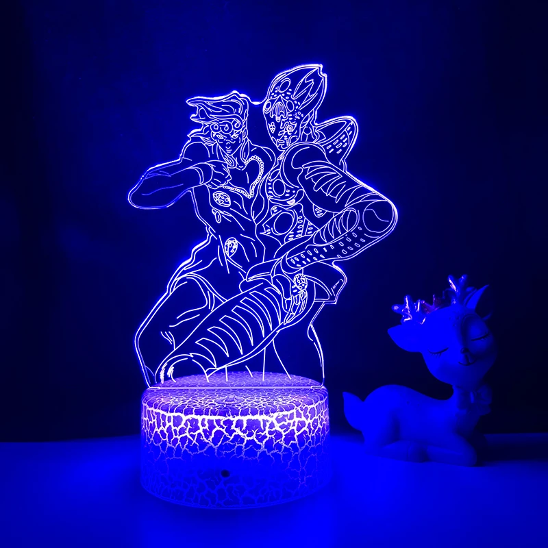 candle night Anime JoJo Bizarre Adventure 3d Lamp for Bedroom Decor Light Birthday Gift for Him JoJos Bizarre Adventure Led Light Manga dinosaur night light