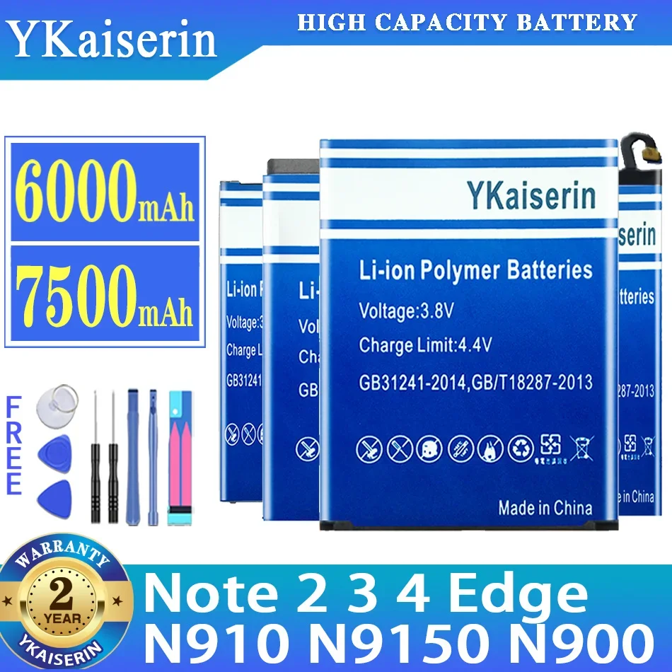 Batteria Per Samsung Galaxy Note 2 3 4 Edge N9150 4 Note4 N910 N910X Sm-N915 Nota 2 N7100 T889 Note3 N9000 N9005 N900 Batteria