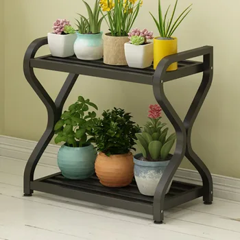 코너 럭셔리 식물 선반 다리미 베란다 파티오 거실 미적인 화분 거치대 디스플레이, 독창적인 야외 장식