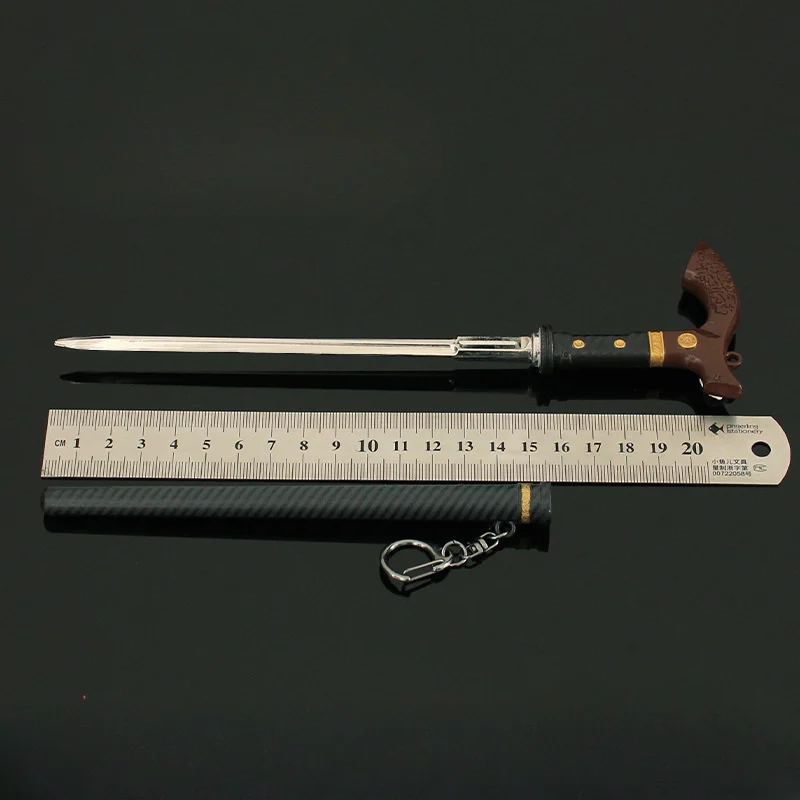 Doss Judgment Cane Sword Weapon Model Alloy Toy Sheath Sword Keychain Ornament Living Room Decoration  Home Accessories