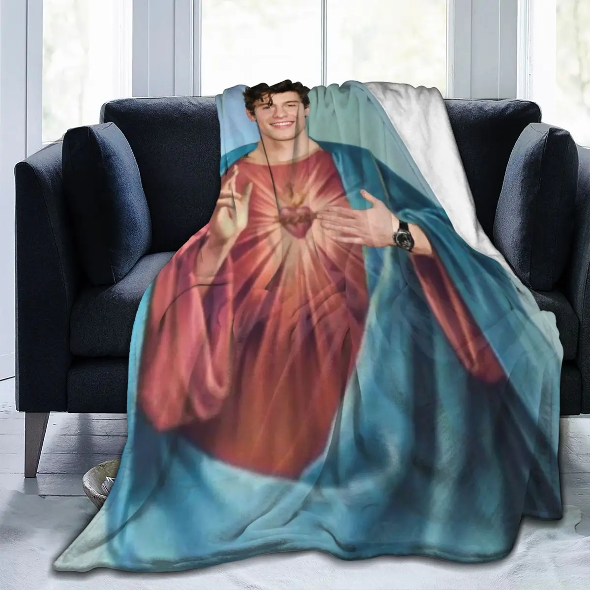 Shawn Mendes Music Singer Flannel Blanket Quality Warm Soft Model Funny Religious Throw Blanket Winter Camping Bed Bedspread 3