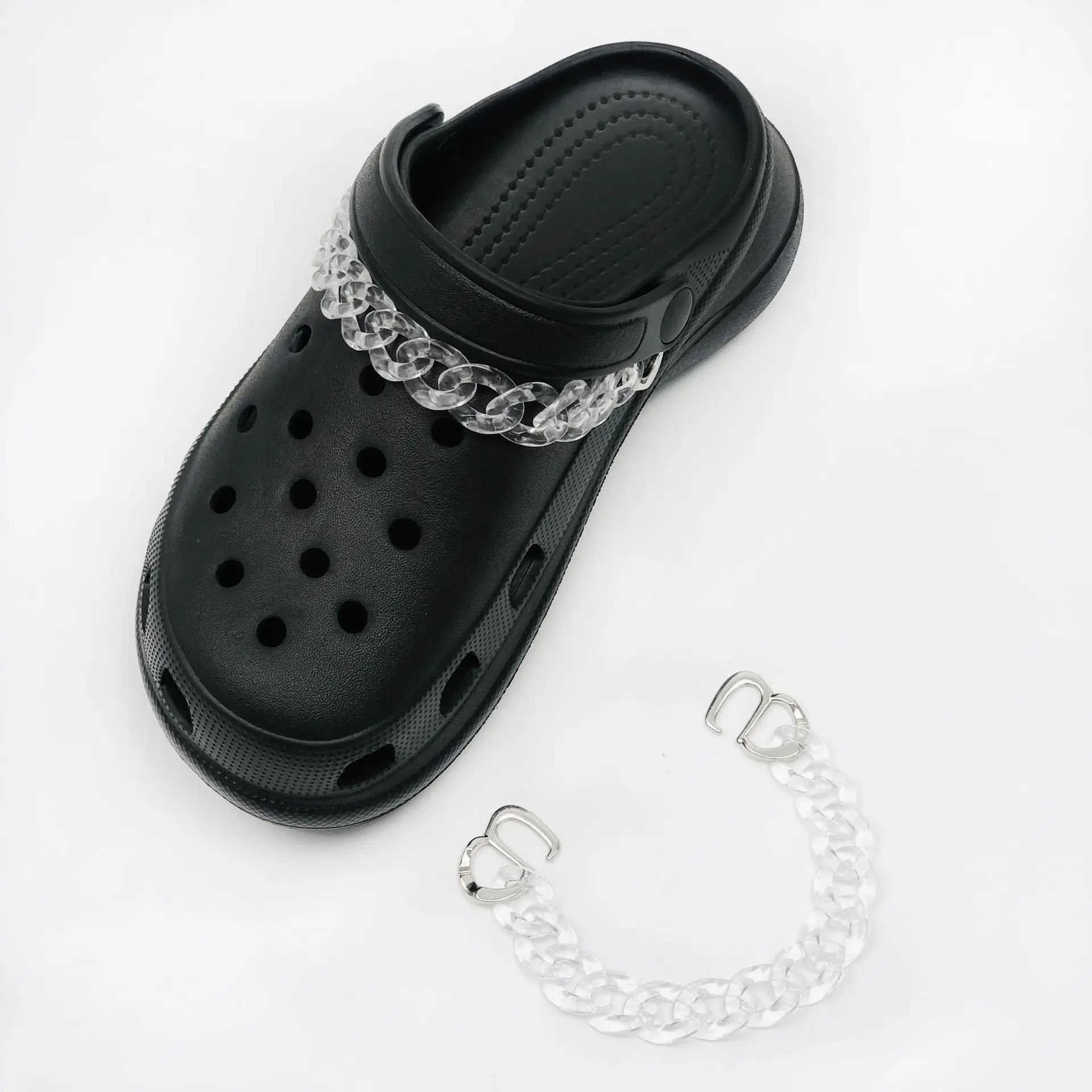 4 pièces Punk Chains pour Crocs Décoration de chaussures Bricolage Chaîne  de chaussures Charms Chaîne en métal