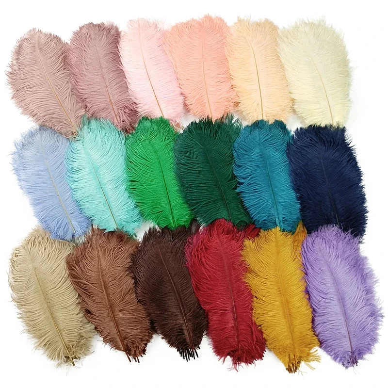 Ostrich Feathers 10Pcs/Lot Colored for Crafts Wedding Decoration Handicraft Accessories