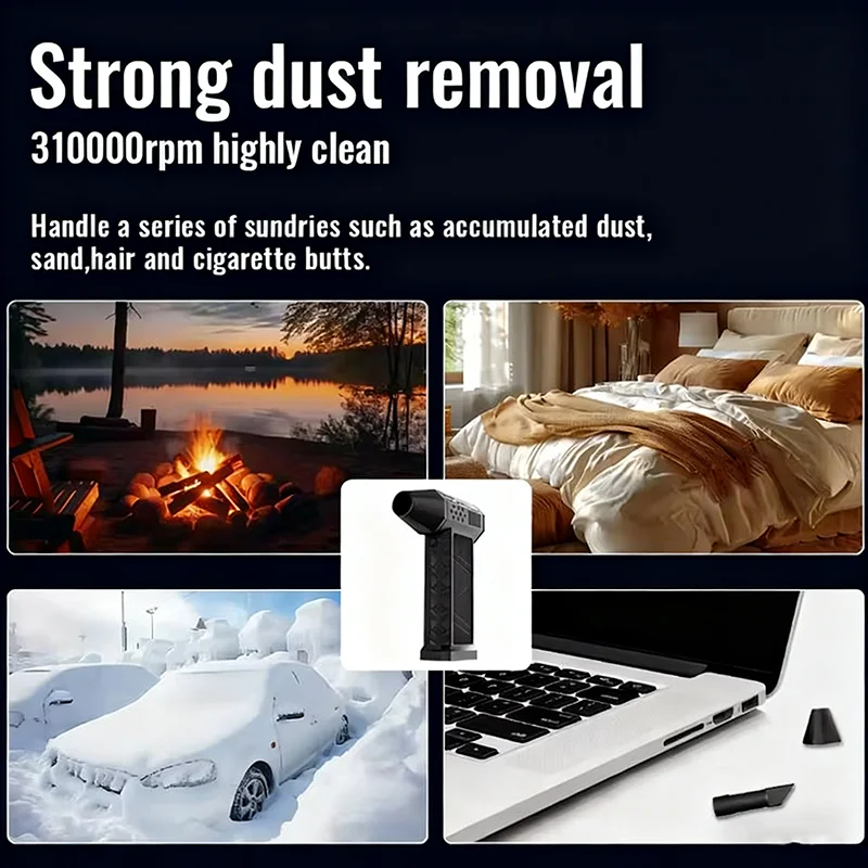 Violent Fan 310000RPM Brushless Turbo Jet Blower Type-C Charging Powerful Air Vacuum Dust Cleaner with Strong Winds 62m/s