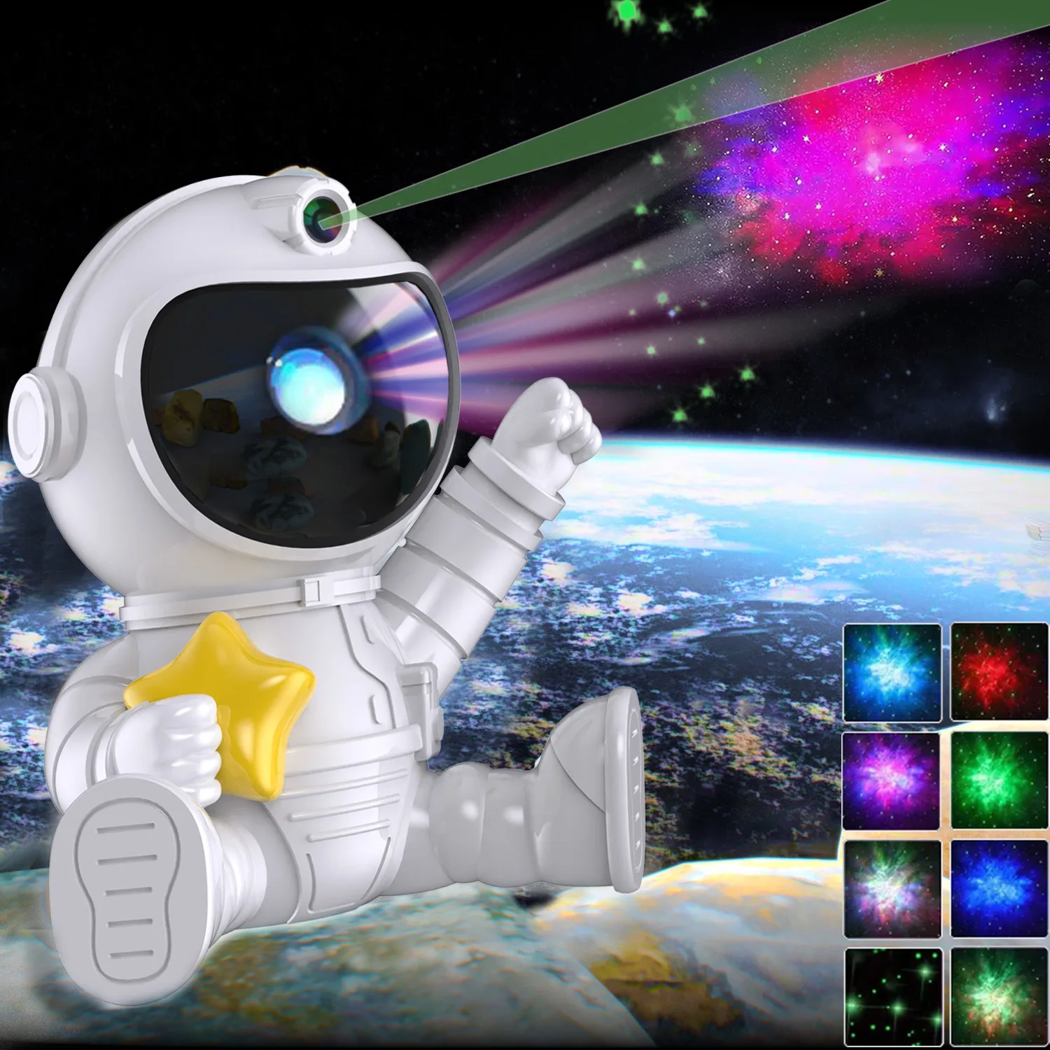 Led Star Projector Galaxy Night Light Astronaut Space Lamps Projector Starry Nebula Ceiling Bedroom Room Decoration Projection