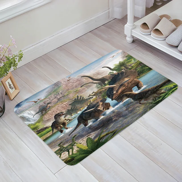 Jurassic Period Dinosaur Bathroom Mat: A Welcome Addition to Your Home