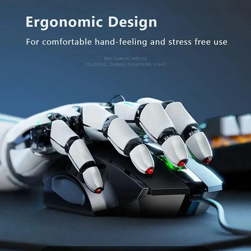 Inphic wired gaming mouse macro programming adjust DPI silent office
