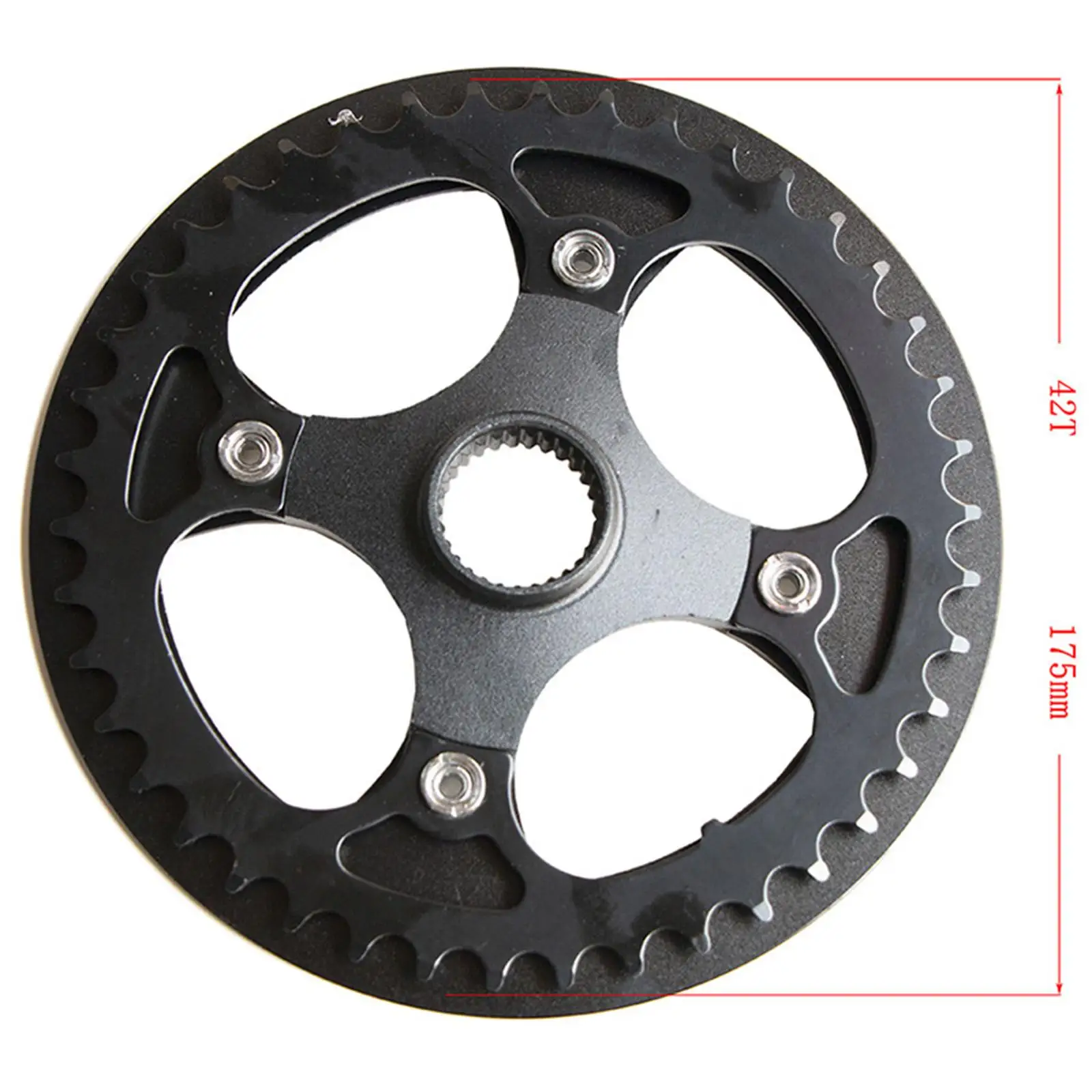 Electric Bike Chainring and Adapter Ultralight Aluminum Alloy Mid Motor Chainwheel with Guard Easy to Install for Repair Part