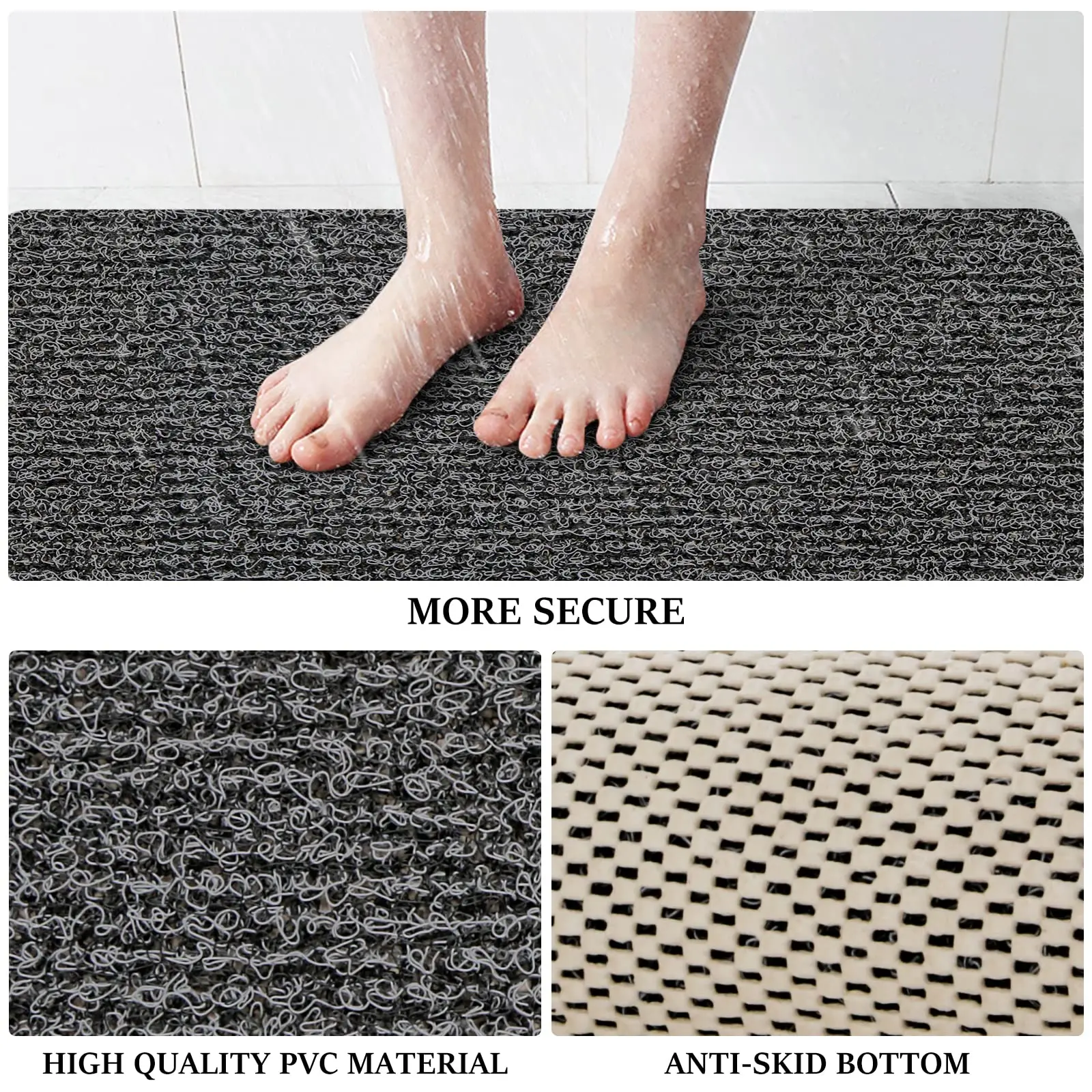 Alfombrilla para baño para bañera extra grande alfombrilla para bañera  antideslizante con orificios de drenaje únicos y vasos de succión grandes,  alfombrillas para baño - China Alfombrillas de baño y alfombrilla de