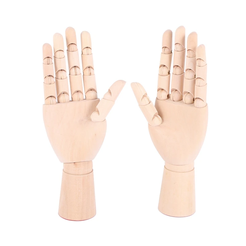 Wooden Hand Model, 7 Kid's Art Mannequin Hand Sectioned Opposable  Articulated Left and Right Hand Flexible Fingers Figure Manikin Hand Model  for