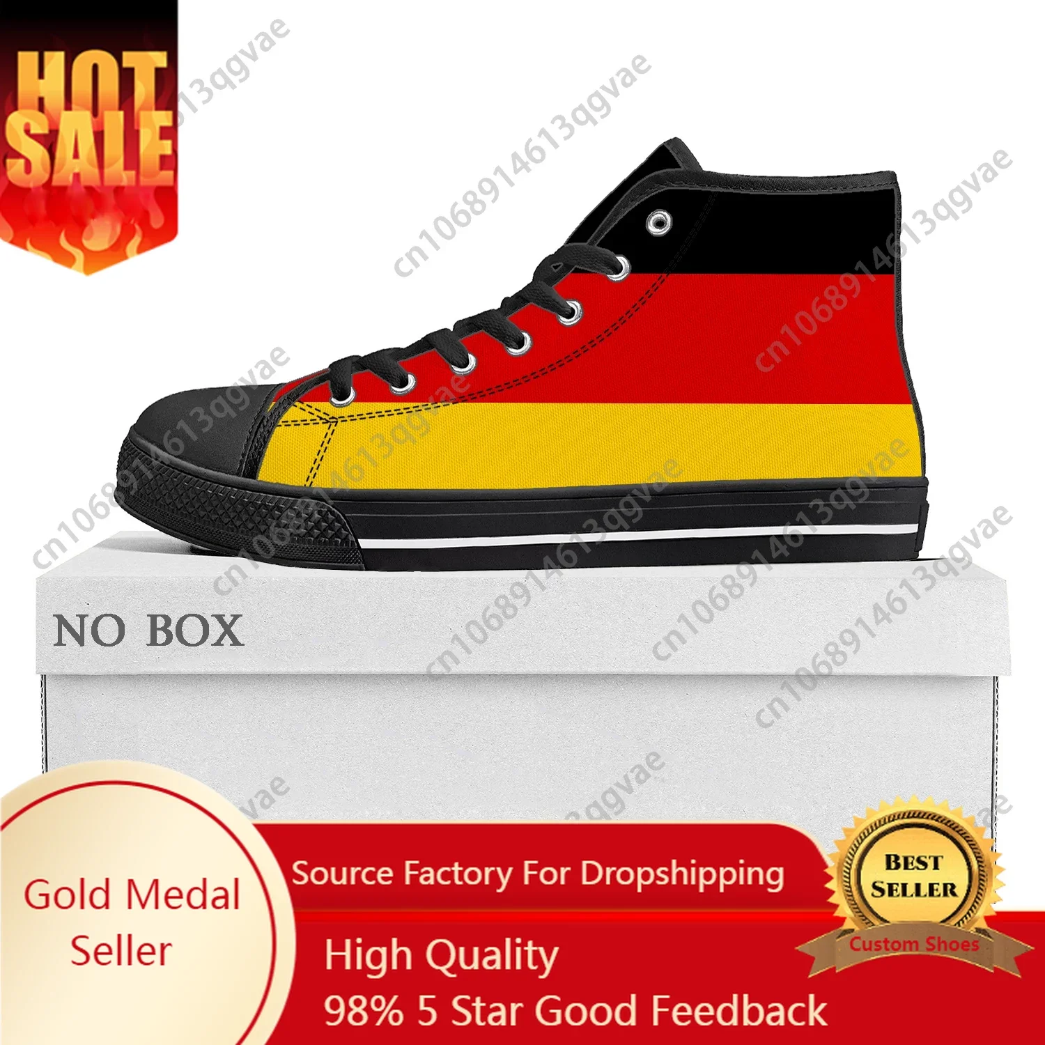 

German Flag High Top High Quality Sneakers Mens Womens Teenager Canvas Sneaker Germany Casual Couple Shoes Custom Shoe