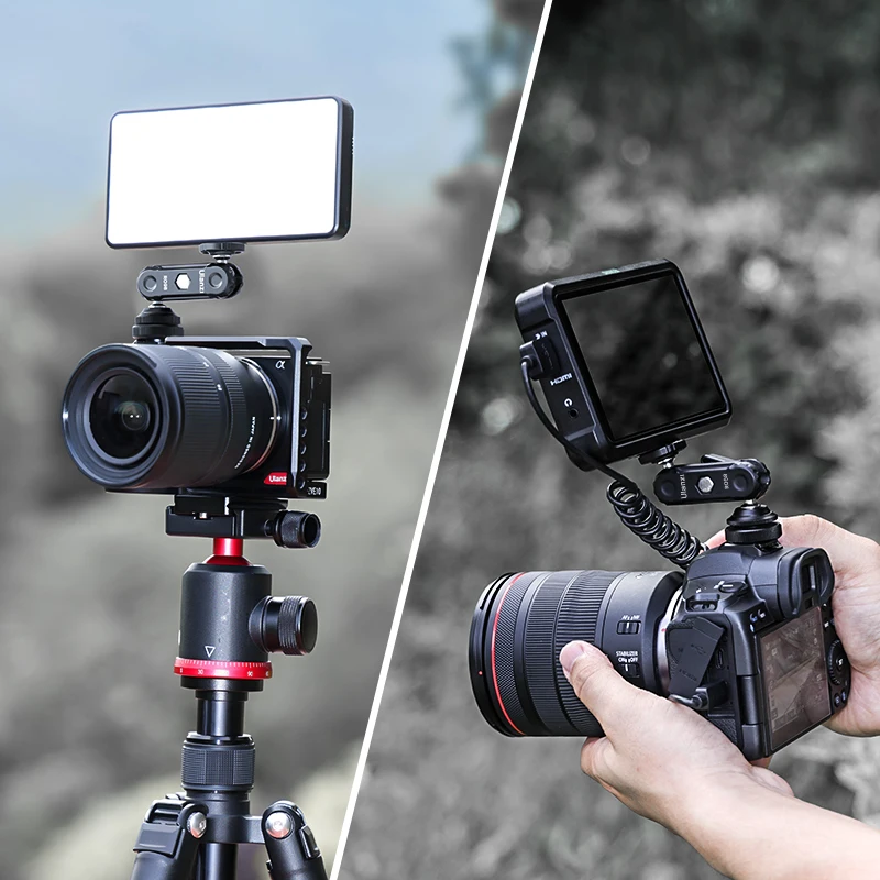 Ulanzi R098 Double Ball Heads With Code Shoe 1/4 Screw Mount Magic Arm for DSLR Camera Monitor Mic Video Light Super Clamp