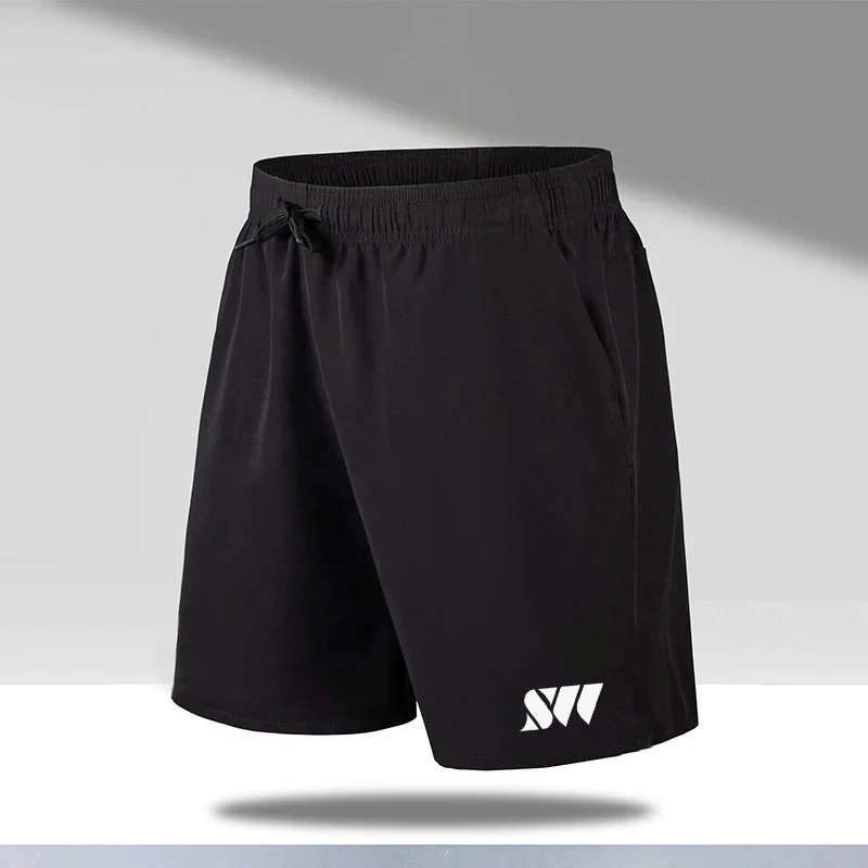 2024 New Summer Men's Sports Shorts Tennis Training Shorts Breathable Mesh Drawstring Beach Pants Large Size Badminton Clothing 2