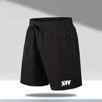 2024 New Summer Men's Sports Shorts Tennis Training Shorts Breathable Mesh Drawstring Beach Pants Large Size Badminton Clothing 2