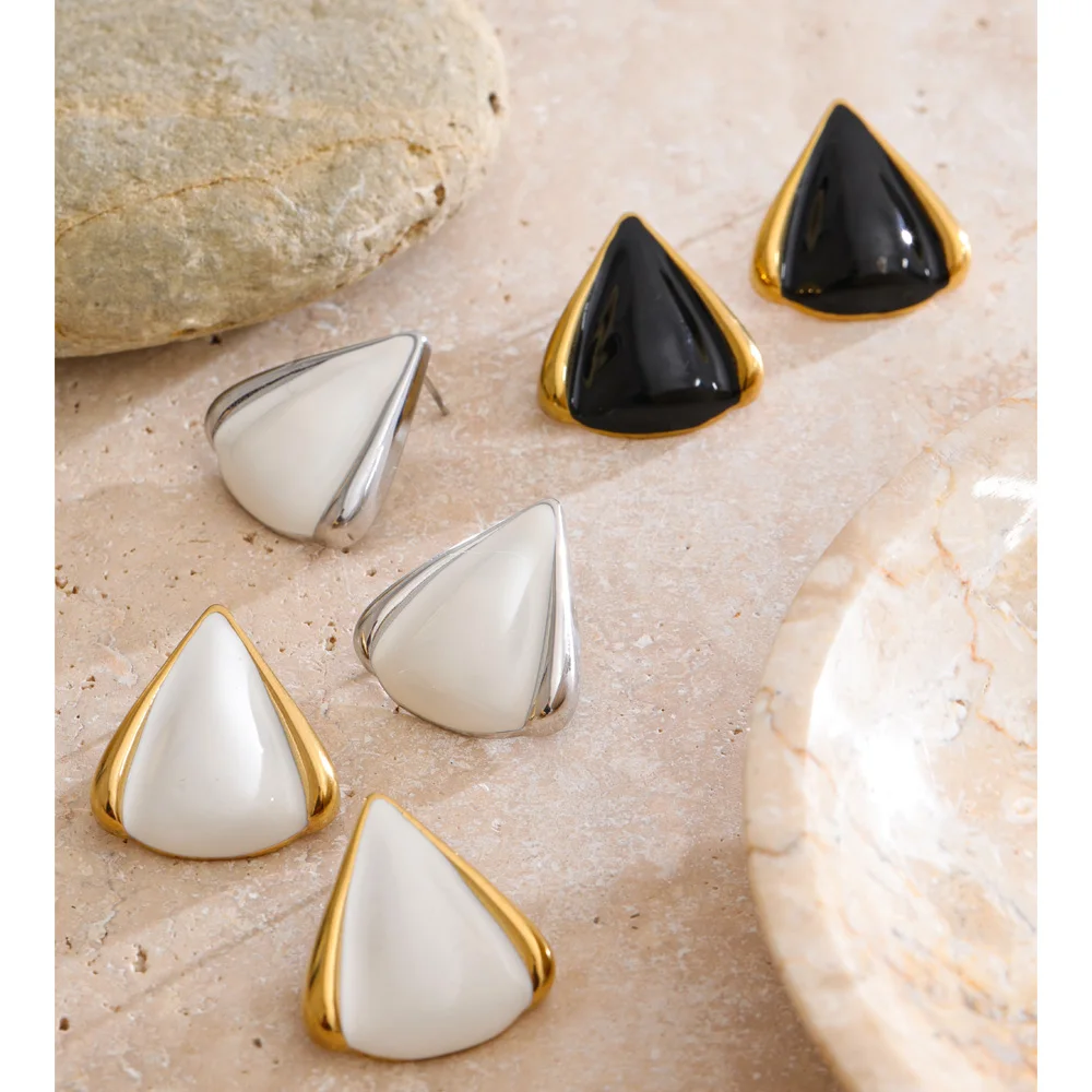 Yhpup Triangle Stud Earrings