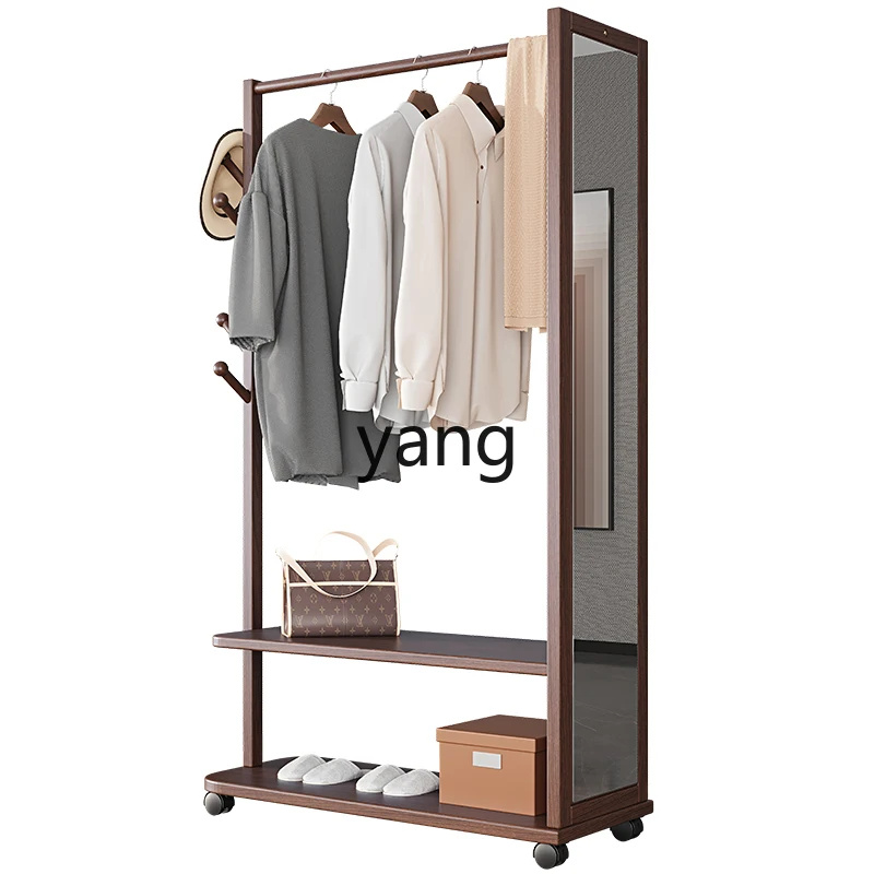 

L'm'm Integrated Bedroom Full-Length Mirror Household Minimalist Solid Wood Hanger with Mirror